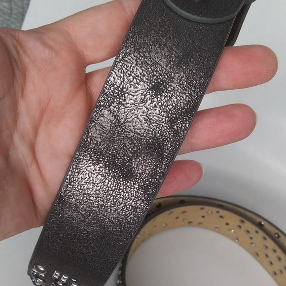 Leather Belt with PU metal studs and Rhinestones 110 cm 43 inch belt main image 16